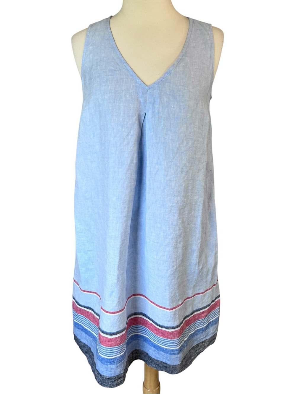 J.Jill Linen A Line Dress Cornflower Multi NWT